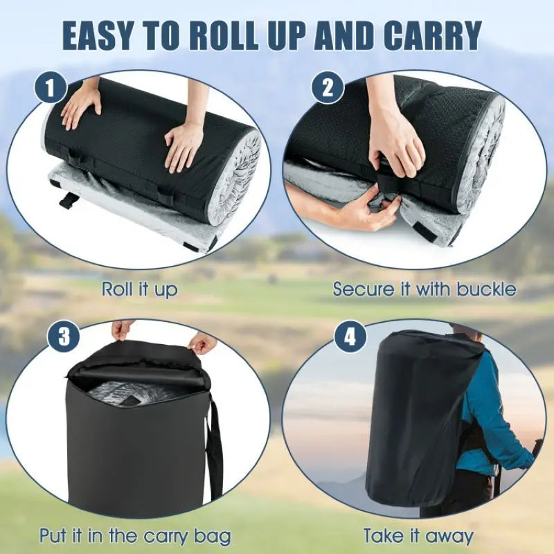 Foldable Lightweight Memory Camping Mattress with Carrying Bag Doba