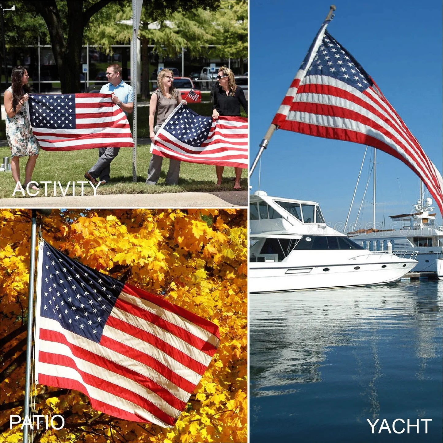 American Flag 10x15 ft 8x12 ft 6x10 ft 5x8 ft 4x6 ft 3x5 ft  2x3 ft Outdoor Heavy Duty Embroidered Stars USA Flag Sewn Stripes Fade Resistance Brass Grommets All Weather UV Active Doba