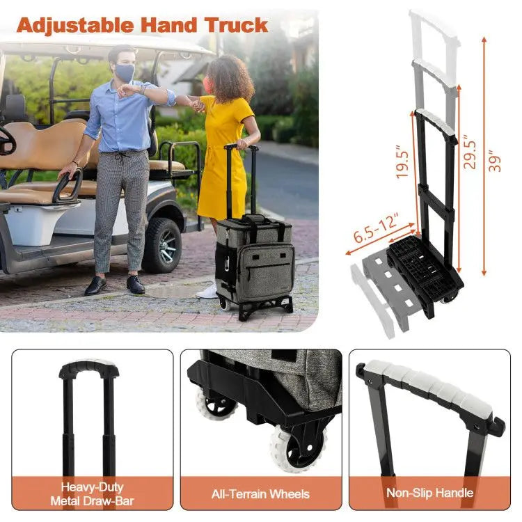 50-Can Large Leakproof Rolling Cooler with Detachable Bottom Plate Doba