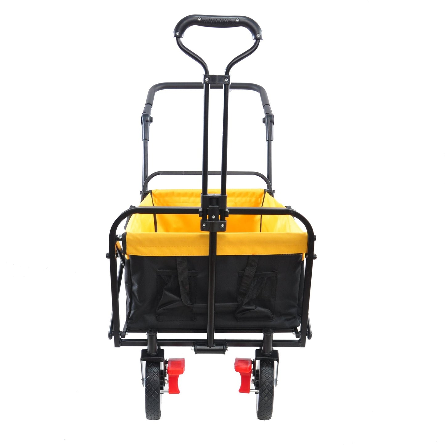 folding wagon Collapsible Outdoor Utility Wagon, Heavy Duty Folding Garden Portable Hand Cart, Drink Holder, Adjustable Handles Doba