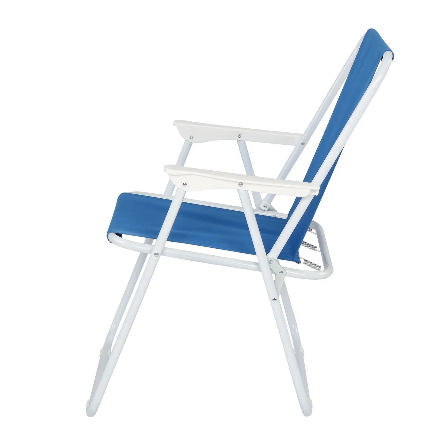 Oxford Cloth Iron Outdoor Beach Chair Blue Doba