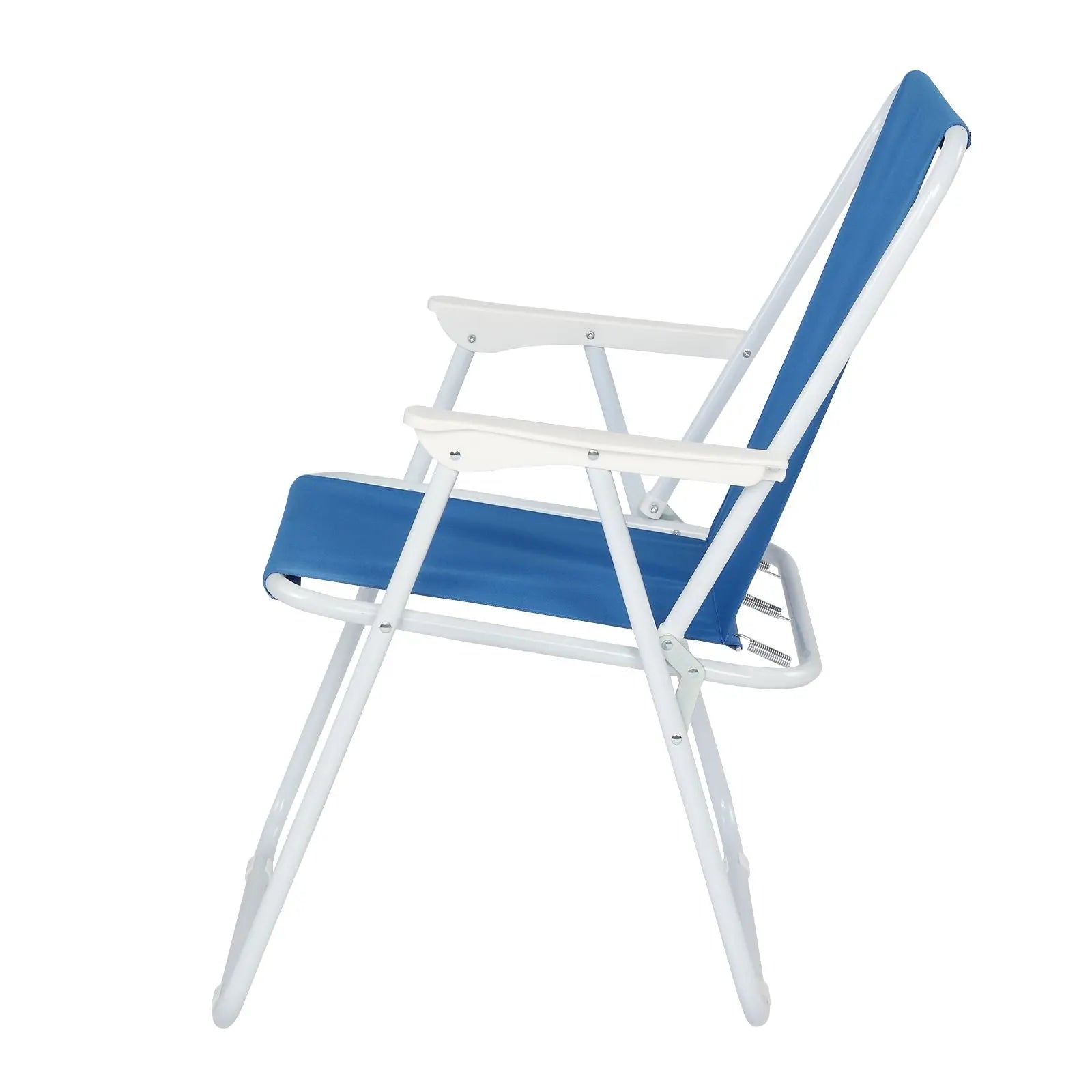 Oxford Cloth Iron Outdoor Beach Chair Blue Doba