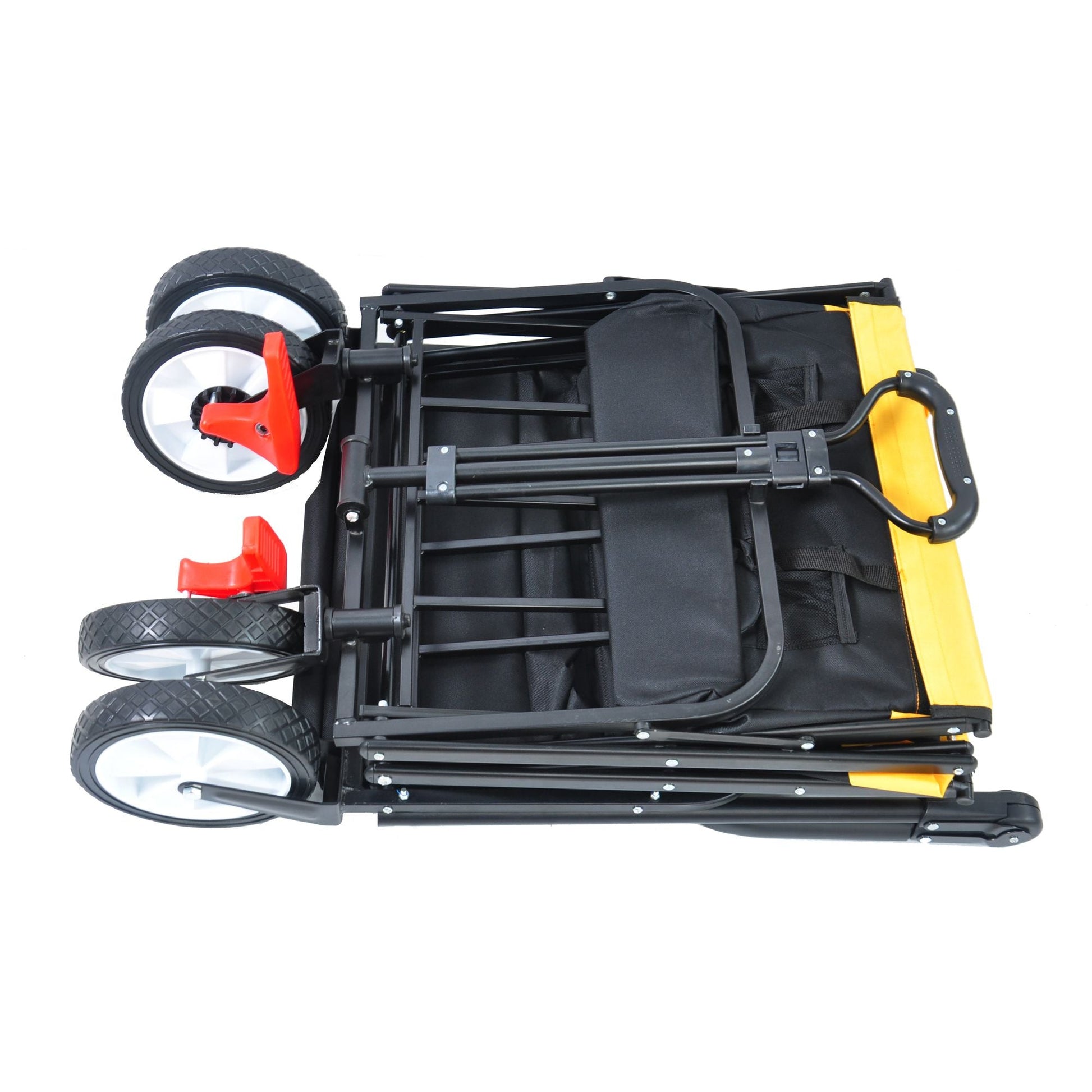 folding wagon Collapsible Outdoor Utility Wagon, Heavy Duty Folding Garden Portable Hand Cart, Drink Holder, Adjustable Handles Doba