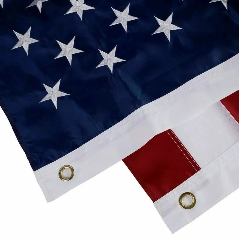 American Flag 10x15 ft 8x12 ft 6x10 ft 5x8 ft 4x6 ft 3x5 ft  2x3 ft Outdoor Heavy Duty Embroidered Stars USA Flag Sewn Stripes Fade Resistance Brass Grommets All Weather UV Active Doba