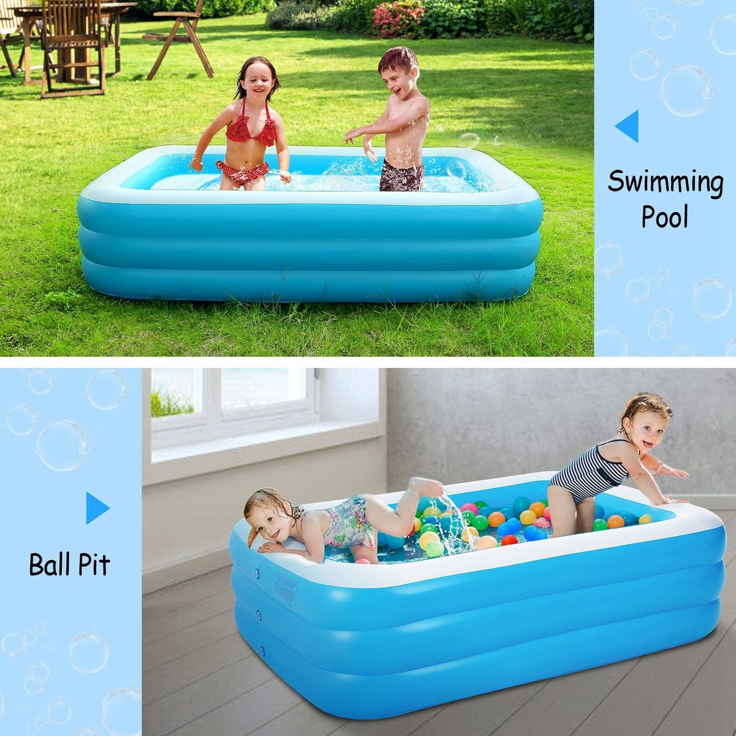 Inflatable Swimming Pools Family Swim Play Center Pool Blow up Kiddie Pool Doba