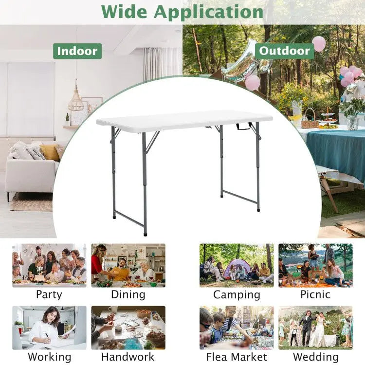 3-Level Height Adjustable Folding Table Doba