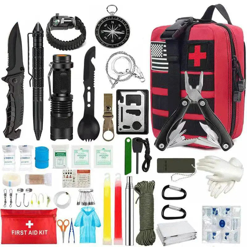 Outdoor SOS Emergency Survival Kit Multifunctional Survival Tool Tactical Civil Air Defense Combat Readiness Emergency Kit Doba