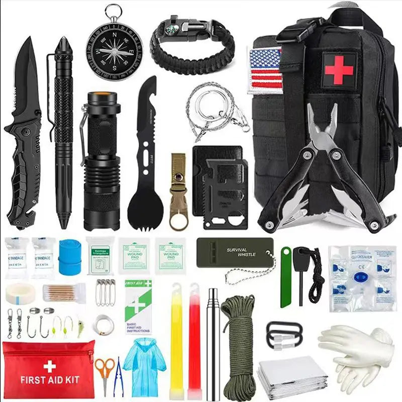 Outdoor SOS Emergency Survival Kit Multifunctional Survival Tool Tactical Civil Air Defense Combat Readiness Emergency Kit Doba