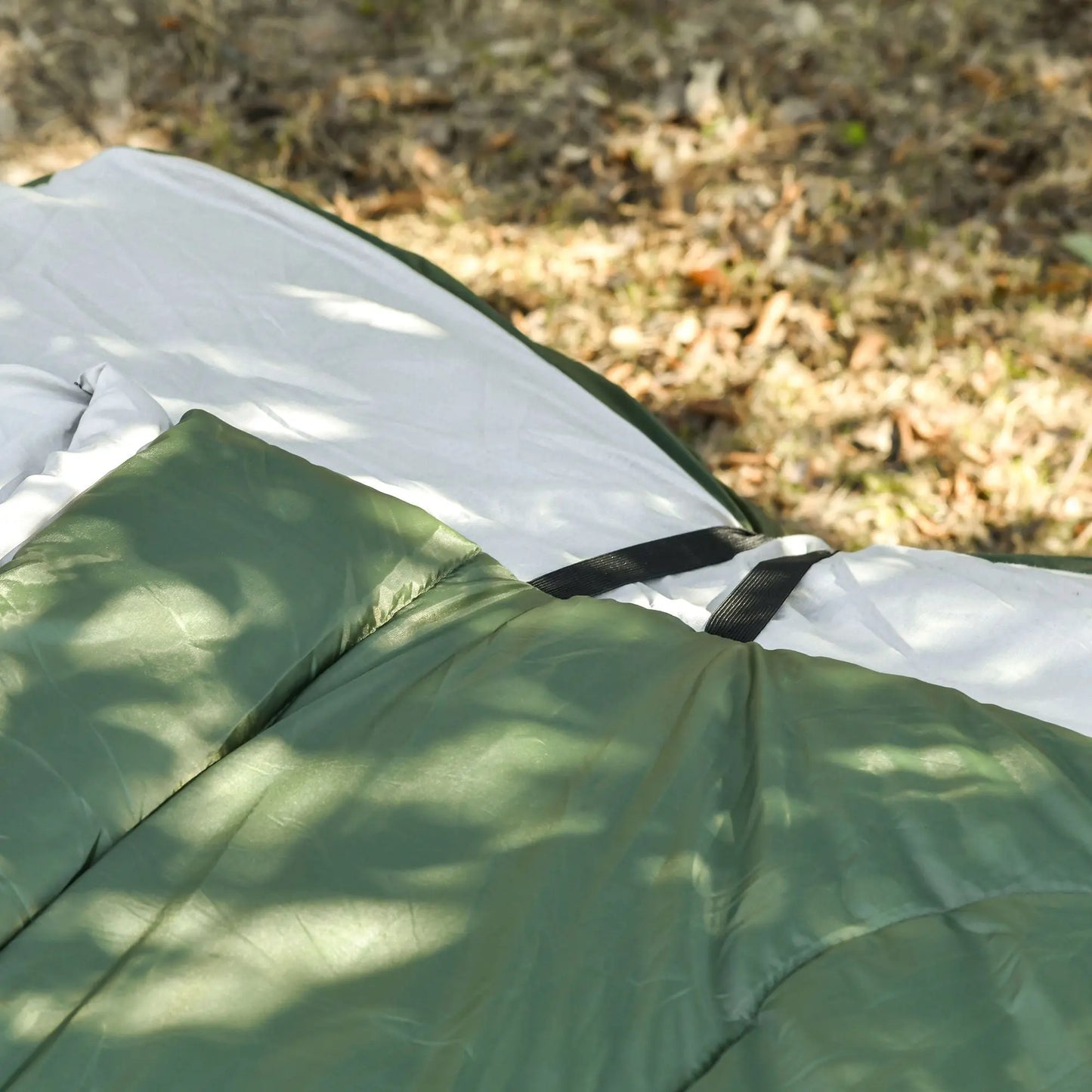 Outsunny 2-Person Folding Camping Cot Portable Outdoor Bed Set with Sleeping Bag, Inflatable Air Mattress, Comfort Pillows and Carry Bag, Soft and Comfortable for Outdoor Travel Camp Beach Vacation Doba