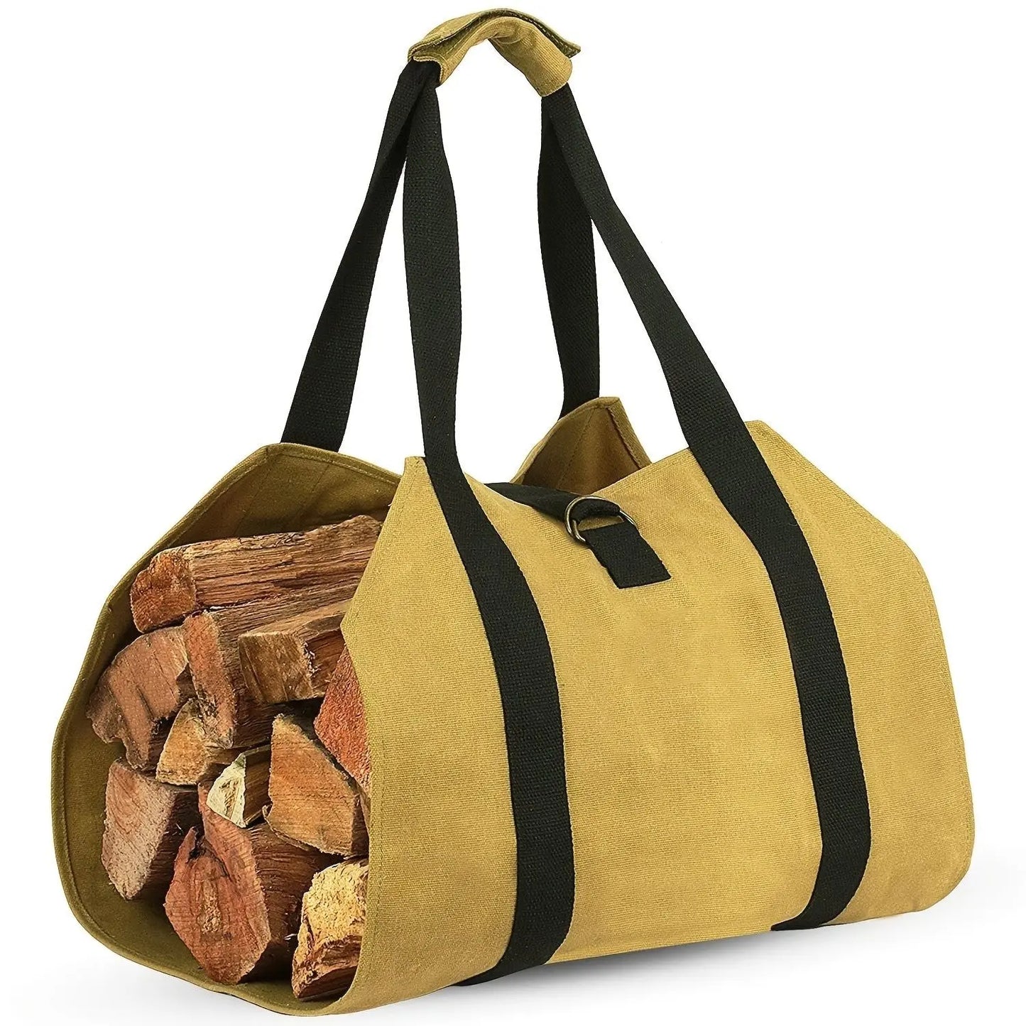 Outdoor Canvas Firewood Storage Bag Logging Tote Bag Doba