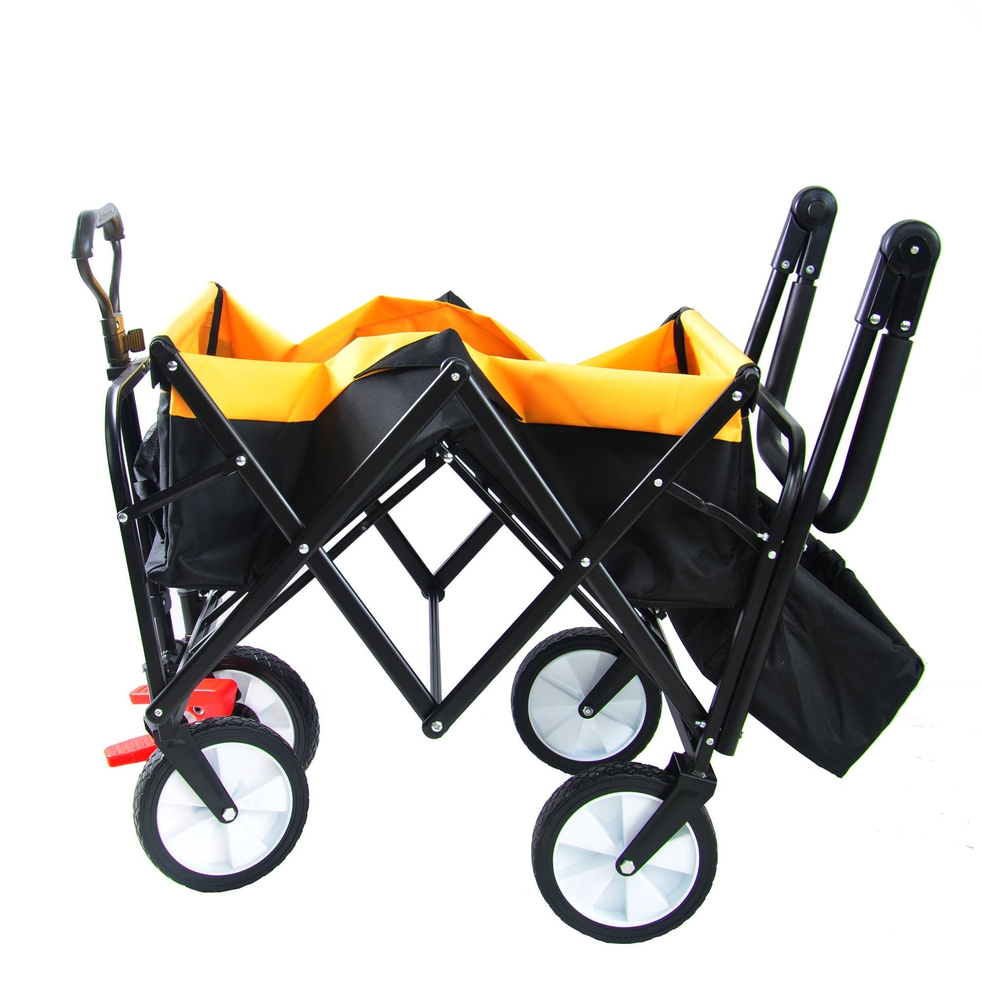 folding wagon Collapsible Outdoor Utility Wagon, Heavy Duty Folding Garden Portable Hand Cart, Drink Holder, Adjustable Handles Doba