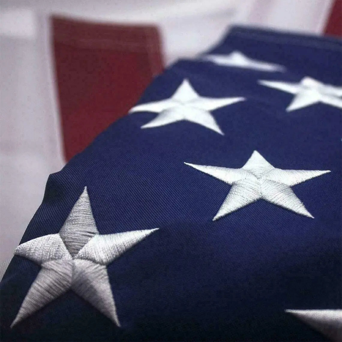 American Flag 10x15 ft 8x12 ft 6x10 ft 5x8 ft 4x6 ft 3x5 ft  2x3 ft Outdoor Heavy Duty Embroidered Stars USA Flag Sewn Stripes Fade Resistance Brass Grommets All Weather UV Active Doba