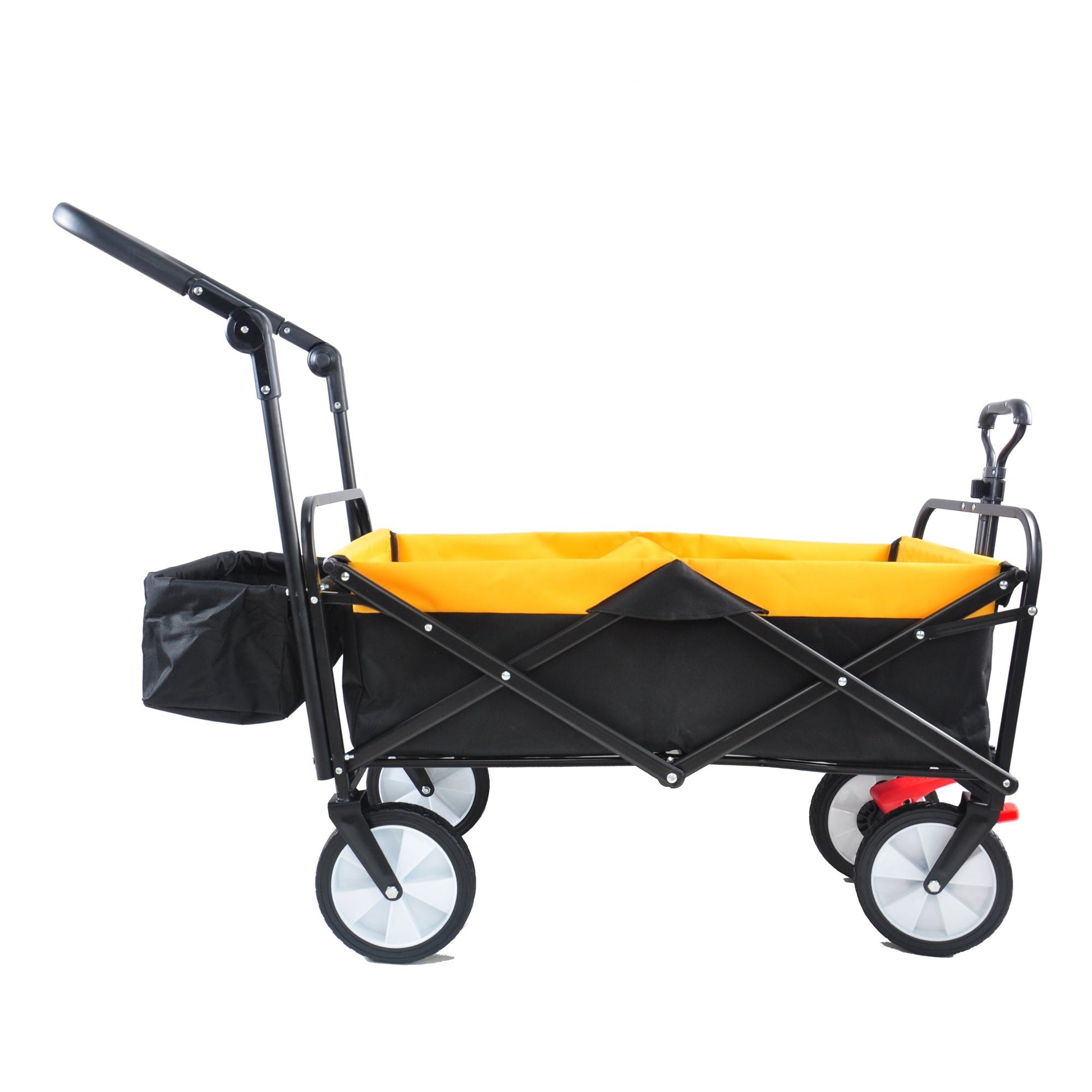 folding wagon Collapsible Outdoor Utility Wagon, Heavy Duty Folding Garden Portable Hand Cart, Drink Holder, Adjustable Handles Doba
