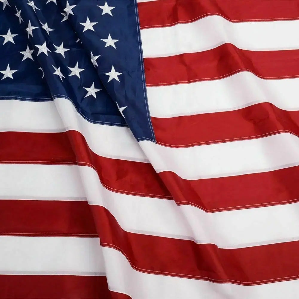 American Flag 10x15 ft 8x12 ft 6x10 ft 5x8 ft 4x6 ft 3x5 ft  2x3 ft Outdoor Heavy Duty Embroidered Stars USA Flag Sewn Stripes Fade Resistance Brass Grommets All Weather UV Active Doba
