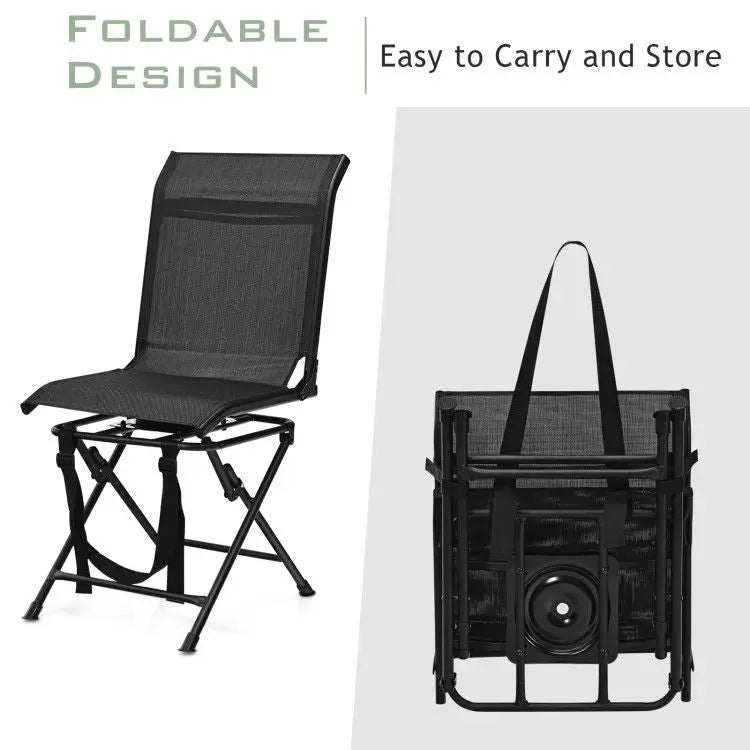All weather Outdoor Foldable 360 Degree Swivel Chair with Iron Frame Doba