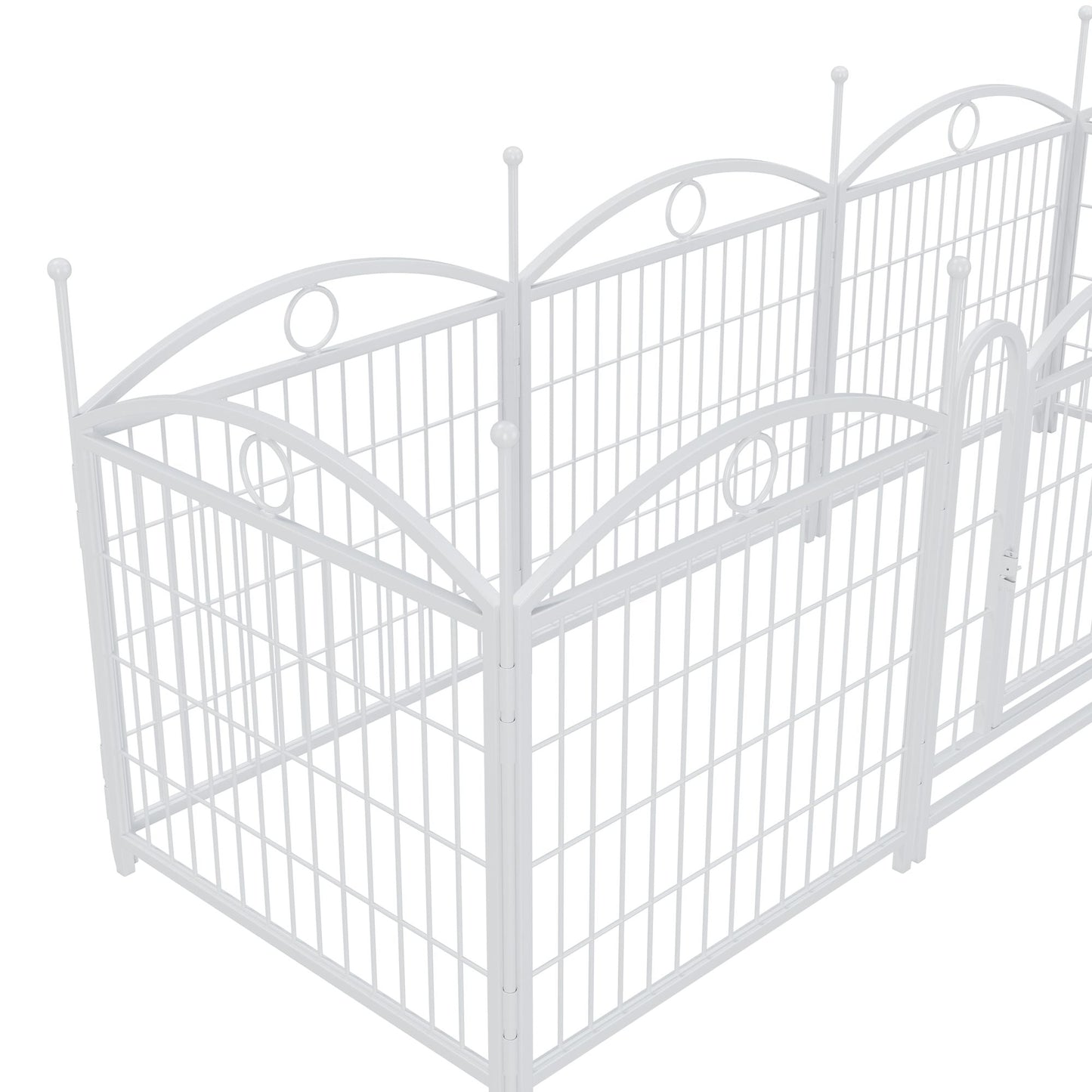Dog Playpen Indoor 24 inch 8 Panels Metal Dog Pen Pet Dog Fence Outdoor Exercise Pen with Doors, Heavy Duty Dog Fence Puppy Pen for Large Medium Small Dogs Indoor Outdoor Foldable Pet Exercise Pen Doba