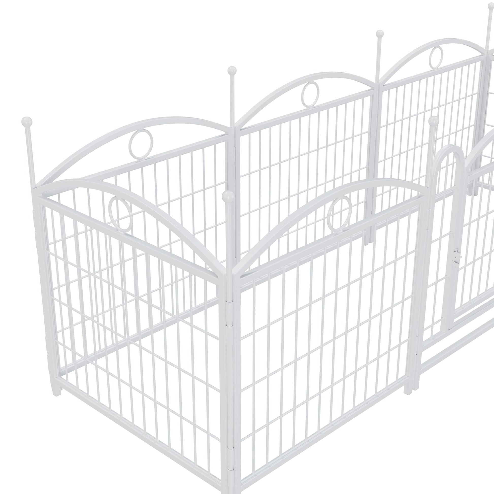 Dog Playpen Indoor 24 inch 8 Panels Metal Dog Pen Pet Dog Fence Outdoor Exercise Pen with Doors, Heavy Duty Dog Fence Puppy Pen for Large Medium Small Dogs Indoor Outdoor Foldable Pet Exercise Pen Doba