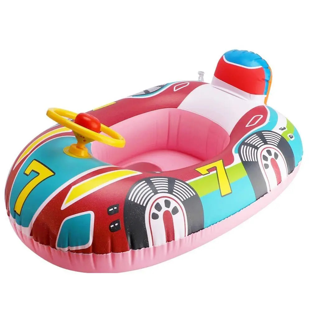 1pc Inflatable Pool Float Seat Boat With Handle; Swimming Ring Toy For Summer Baby Kid Child Toddler Doba