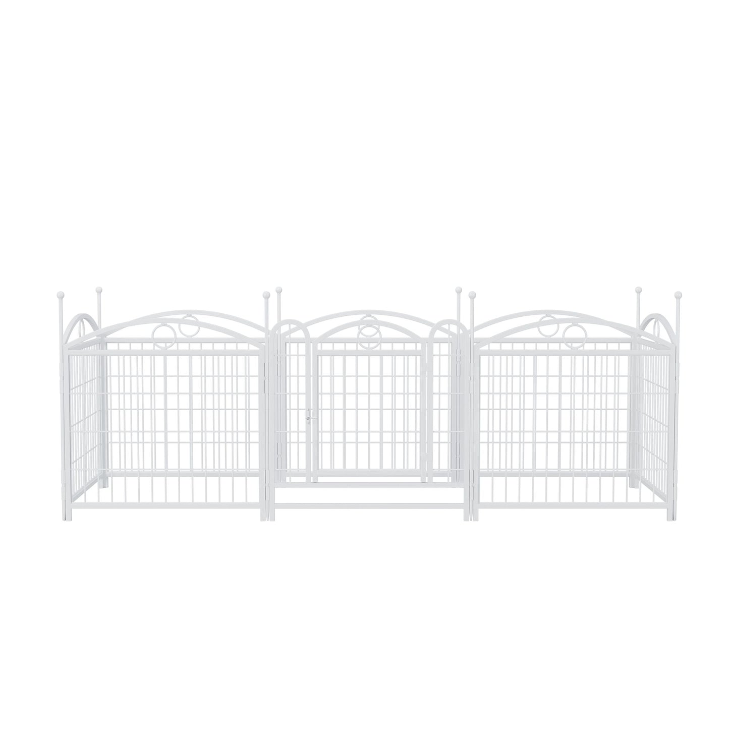 Dog Playpen Indoor 24 inch 8 Panels Metal Dog Pen Pet Dog Fence Outdoor Exercise Pen with Doors, Heavy Duty Dog Fence Puppy Pen for Large Medium Small Dogs Indoor Outdoor Foldable Pet Exercise Pen Doba