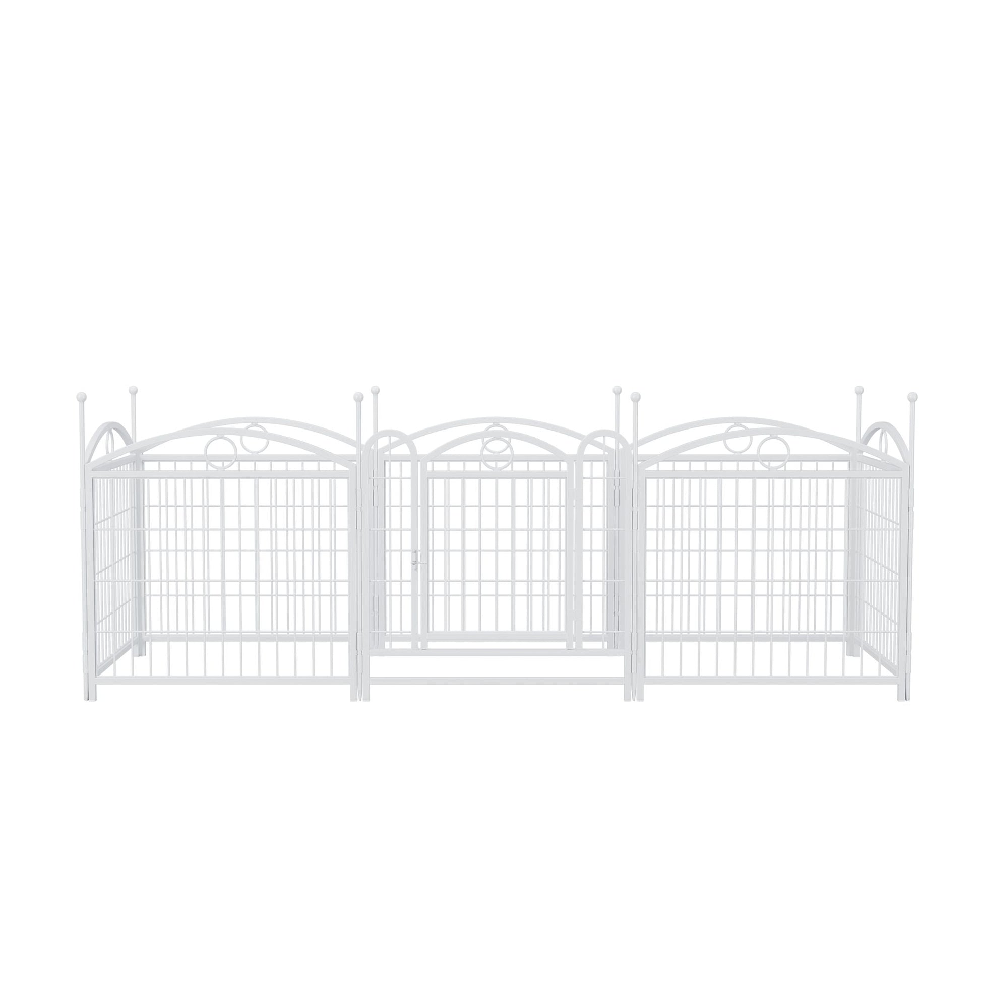 Dog Playpen Indoor 24 inch 8 Panels Metal Dog Pen Pet Dog Fence Outdoor Exercise Pen with Doors, Heavy Duty Dog Fence Puppy Pen for Large Medium Small Dogs Indoor Outdoor Foldable Pet Exercise Pen Doba