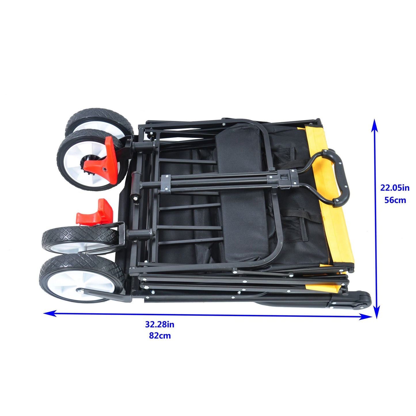 folding wagon Collapsible Outdoor Utility Wagon, Heavy Duty Folding Garden Portable Hand Cart, Drink Holder, Adjustable Handles Doba