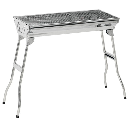 Portable Charcoal Grill, Stainless Steel Folding Outdoor BBQ Grill for Backyard Cooking, Camping, Picnic, Party, Tailgating and Travel with Pan, Grill Rack, Shelves, Hooks Doba
