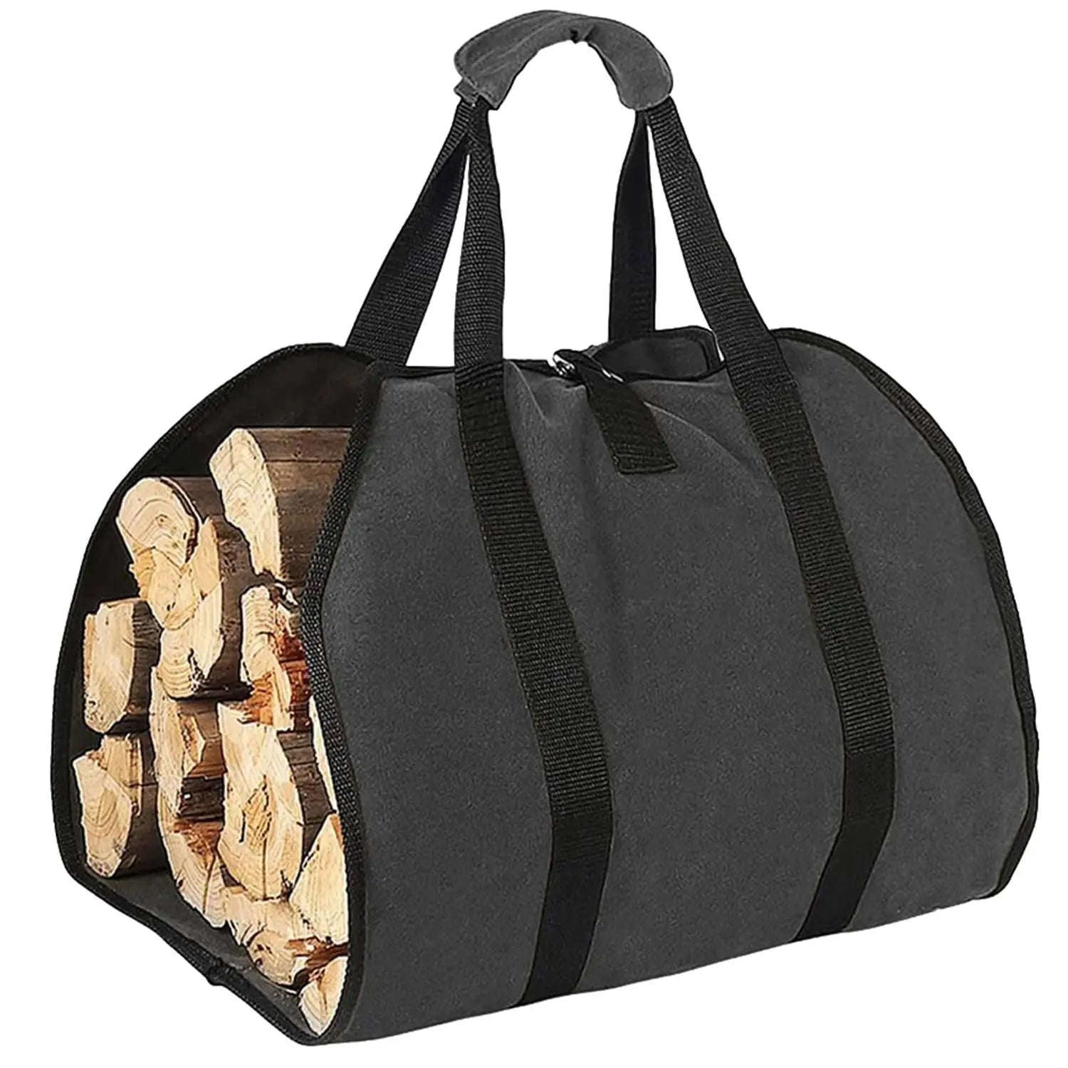 Outdoor Canvas Firewood Storage Bag Logging Tote Bag Doba