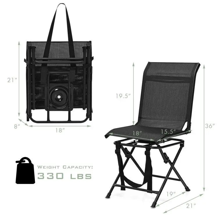 All weather Outdoor Foldable 360 Degree Swivel Chair with Iron Frame Doba