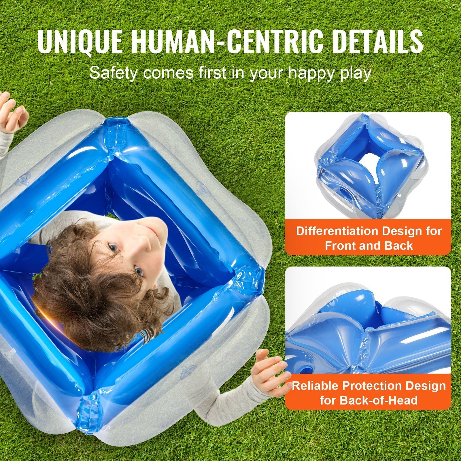 VEVOR Inflatable Bumper Balls 2-Pack, 2FT/0.6M Body Sumo Zorb Balls for Kids, Durable PVC Human Hamster Bubble Balls for Child Outdoor Team Gaming Play, Bumper Bopper Toys for Playground, Yard, Park Doba