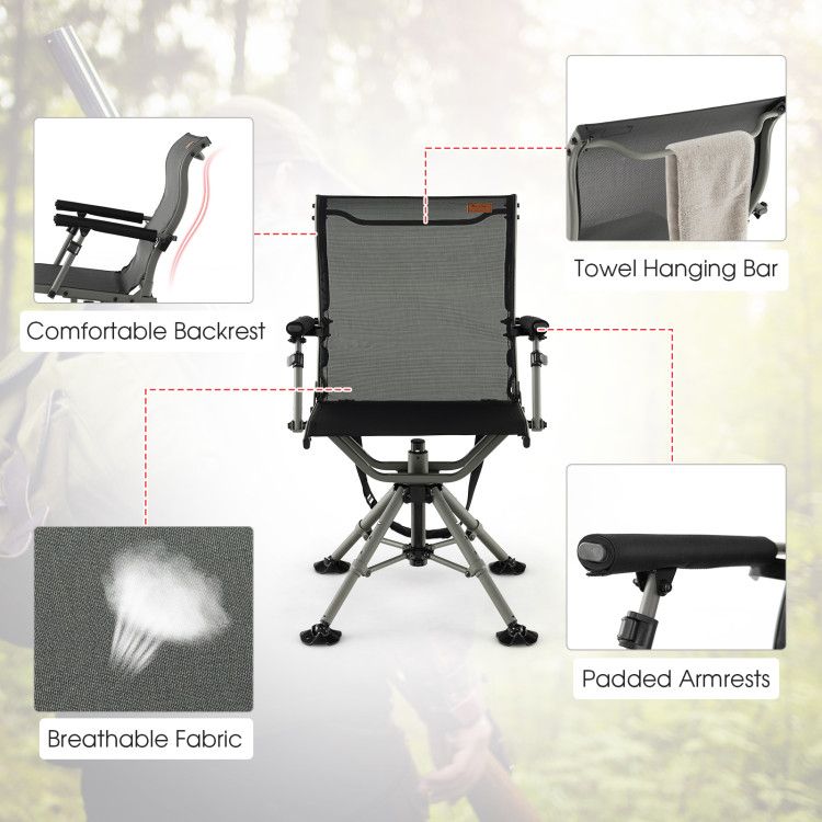 360 Degree Silent Swivel Hunting Chair Doba