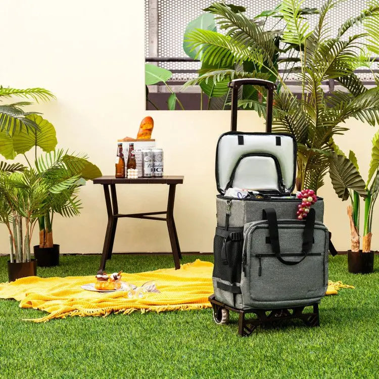 50-Can Large Leakproof Rolling Cooler with Detachable Bottom Plate Doba
