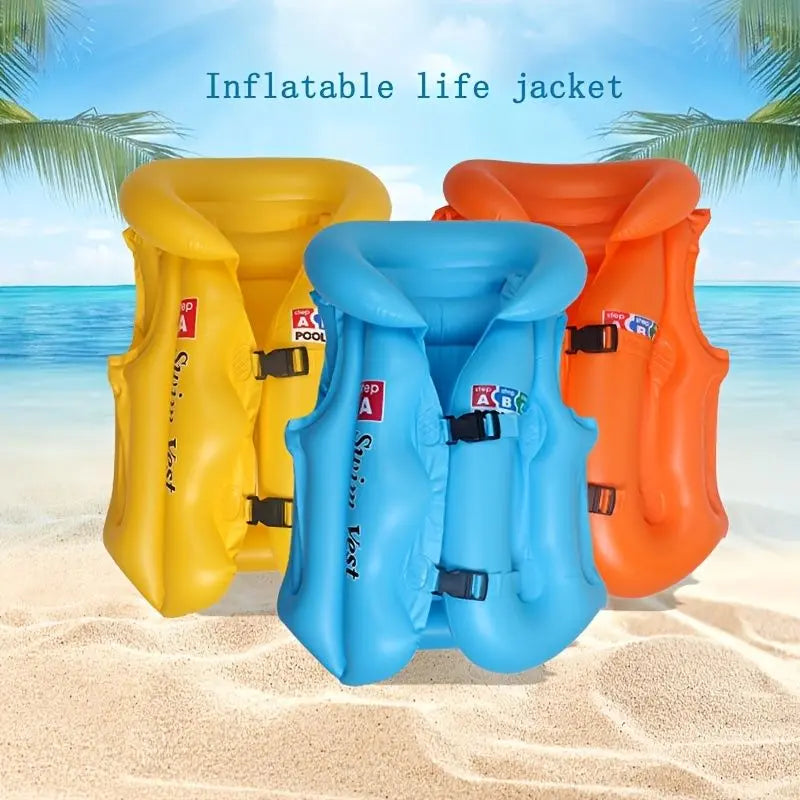 Swim Vest For Kids ; 4-12 Years Old Inflatable Swimming Floaties With Adjustable Safety Buckle & Dual Airbags For Boys Girls; Water Vest For Pool; Beach; Lake & Ocean Doba