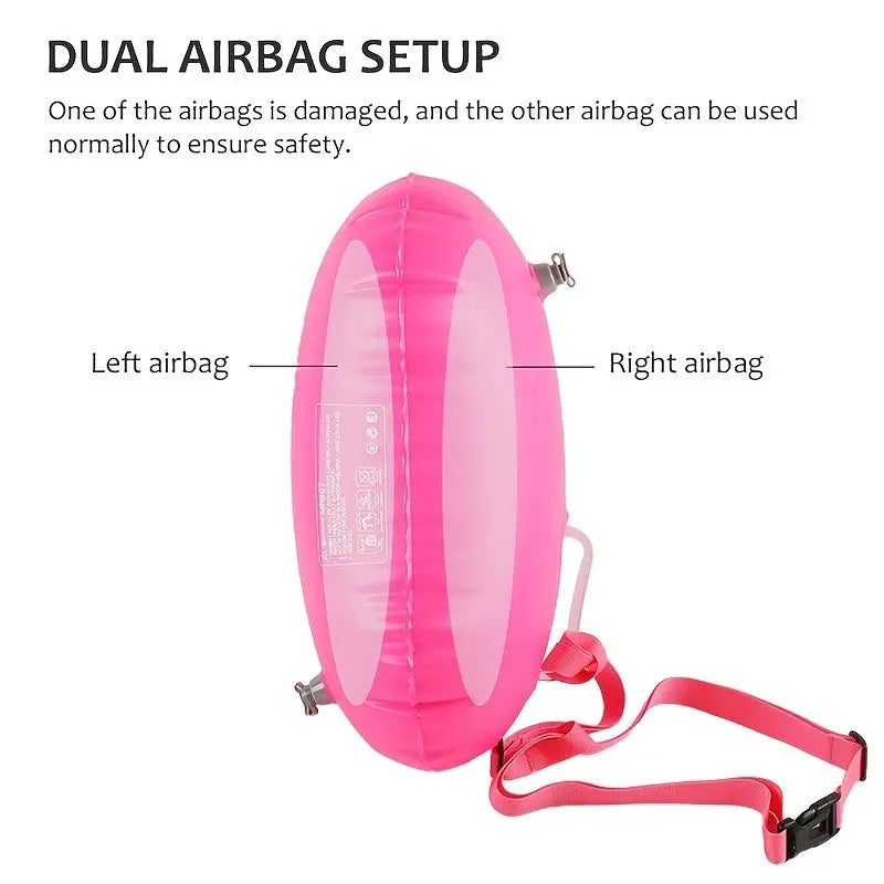 1pc High Visibility Swimming Float Safety Buoy Float With Dual Airbags Setup Doba