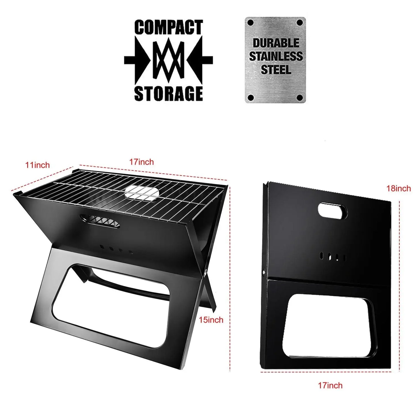 Portable BBQ Barbecue Grill Foldable Charcoal Grill Camping Garden Outdoor Travel Doba