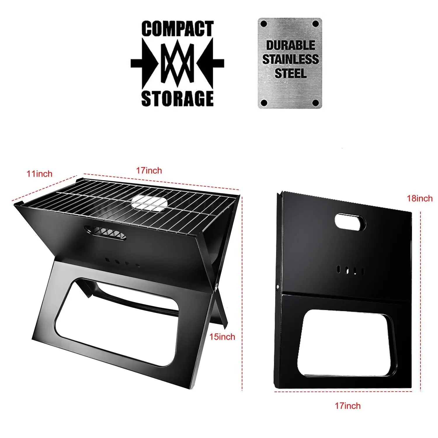 Portable BBQ Barbecue Grill Foldable Charcoal Grill Camping Garden Outdoor Travel Doba