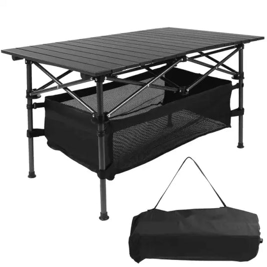1Pc Folding Camping Table Portable Aluminum Roll-up Picnic BBQ Desk with Carrying Bag Heavy Duty Outdoor Beach Backyard Party Patio Doba