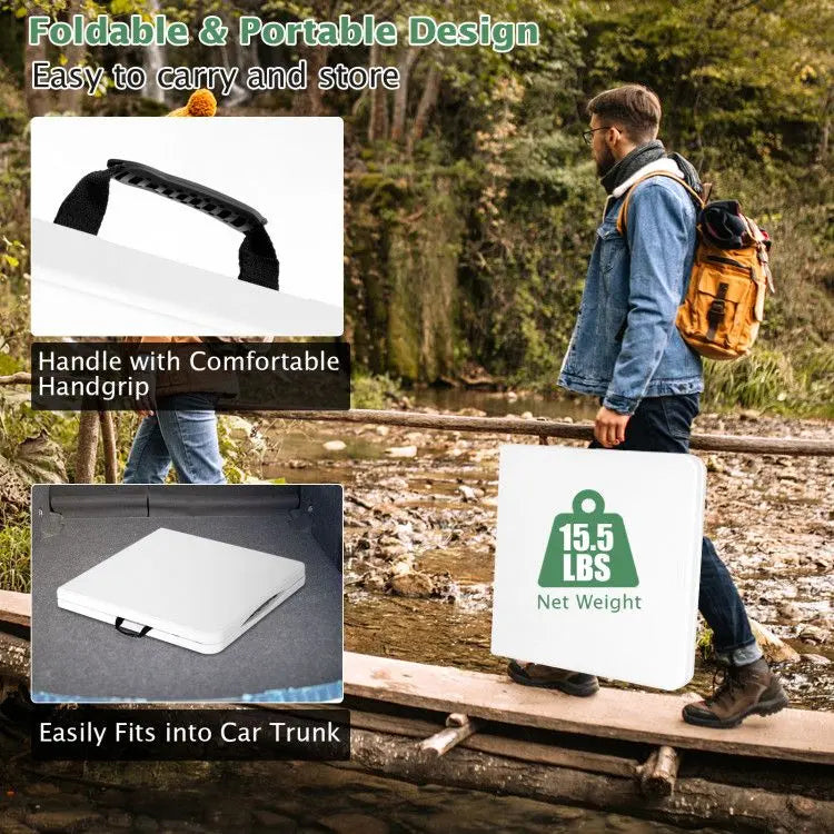 3-Level Height Adjustable Folding Table Doba