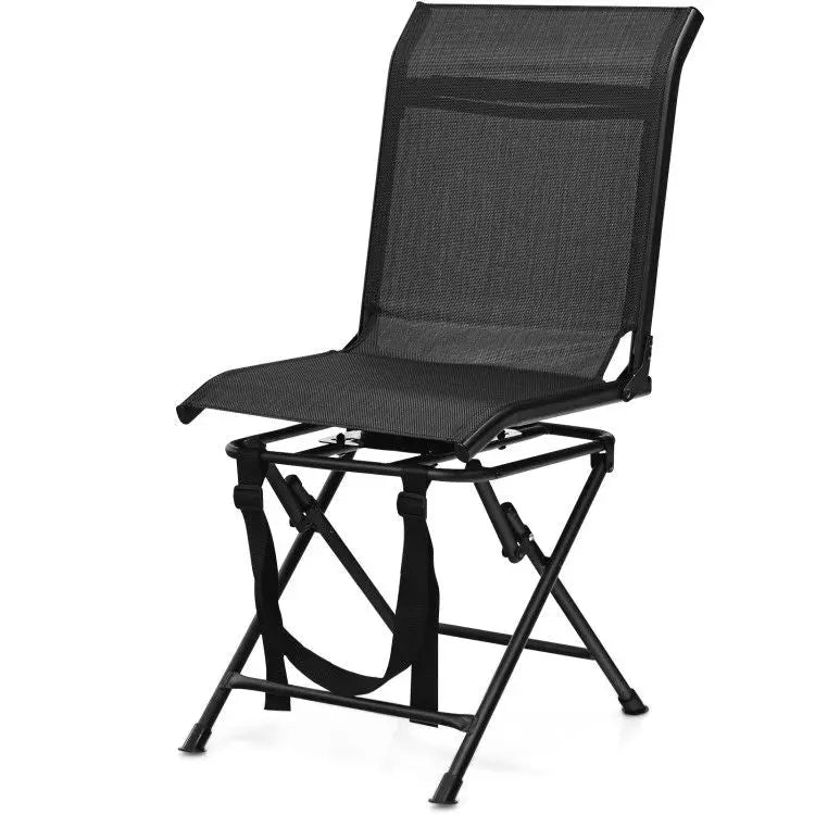 All weather Outdoor Foldable 360 Degree Swivel Chair with Iron Frame Doba