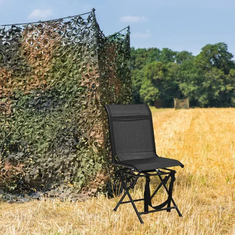 All weather Outdoor Foldable 360 Degree Swivel Chair with Iron Frame Doba