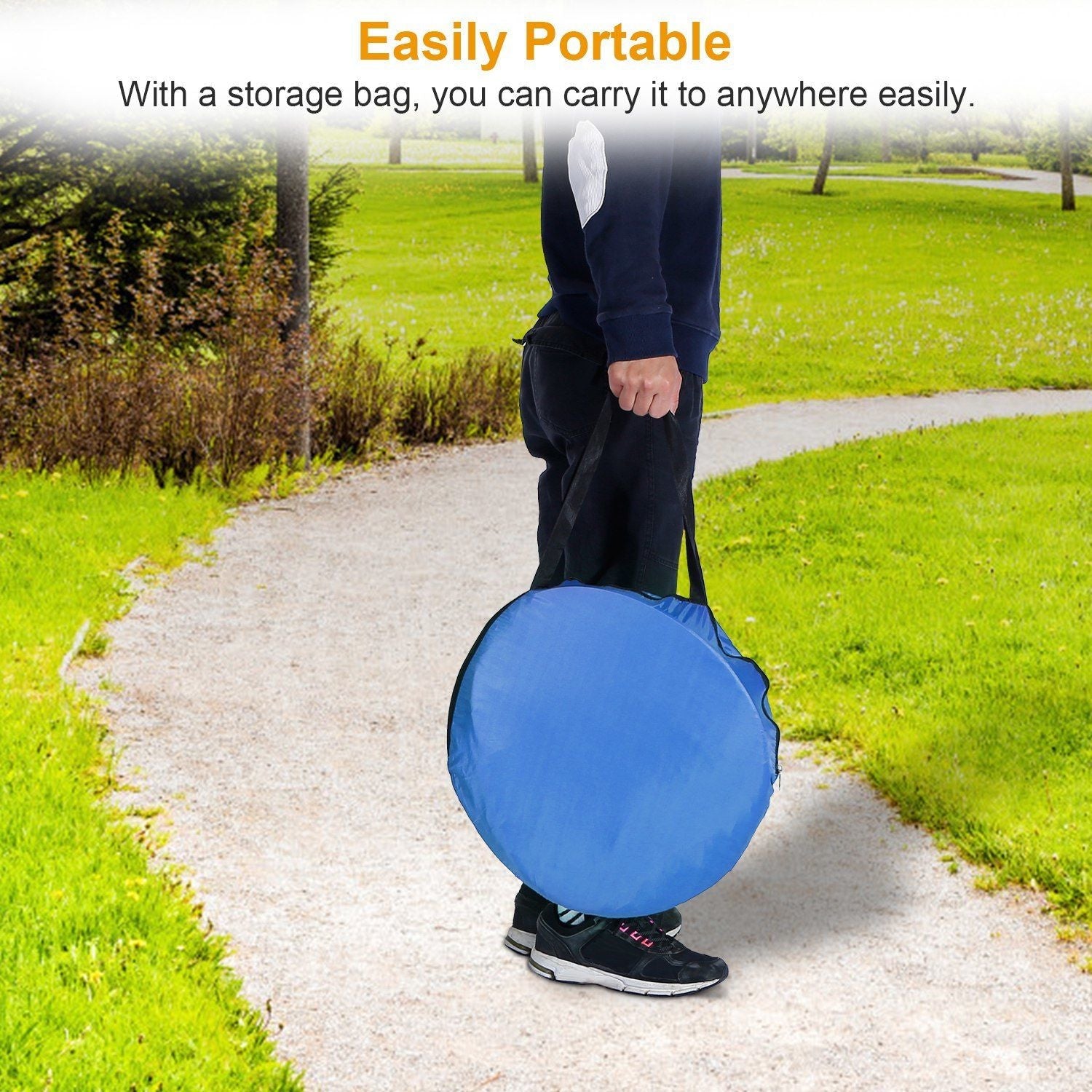 Pop Up Beach Tent Sun Shade Shelter Anti-UV Automatic Waterproof Tent Canopy for 2/3 Man w/ Net Window Storage Bag Doba