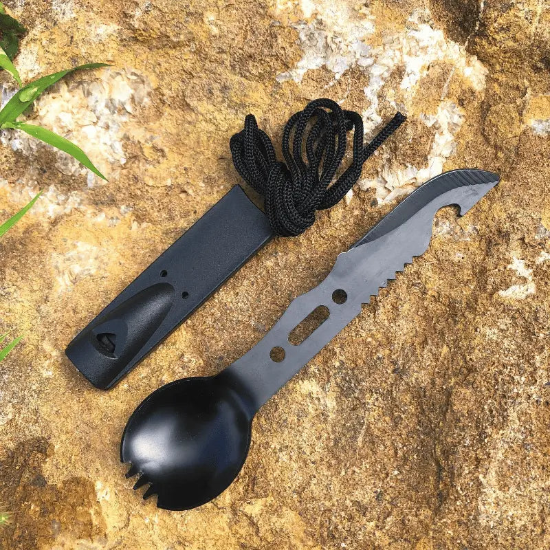 Camping Tableware Outdoor Stainless Steel Knife Fork Spoon Portable Multi-function Picnic Cutlery Outdoor Camping Equipment Doba