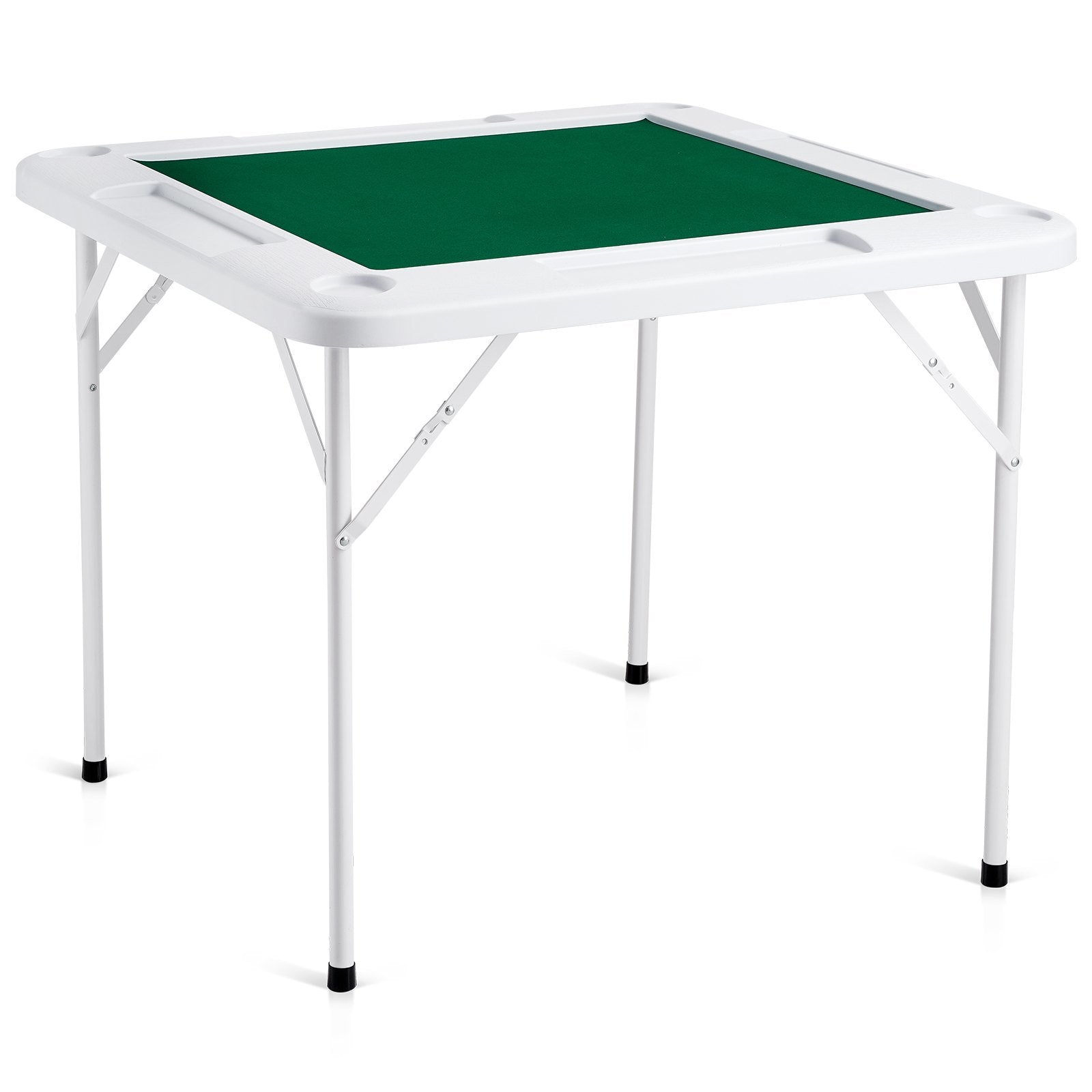 VEVOR Mahjong Table 4 Player Folding Card Table & Table Mat Cup Holder Chip Tray Doba