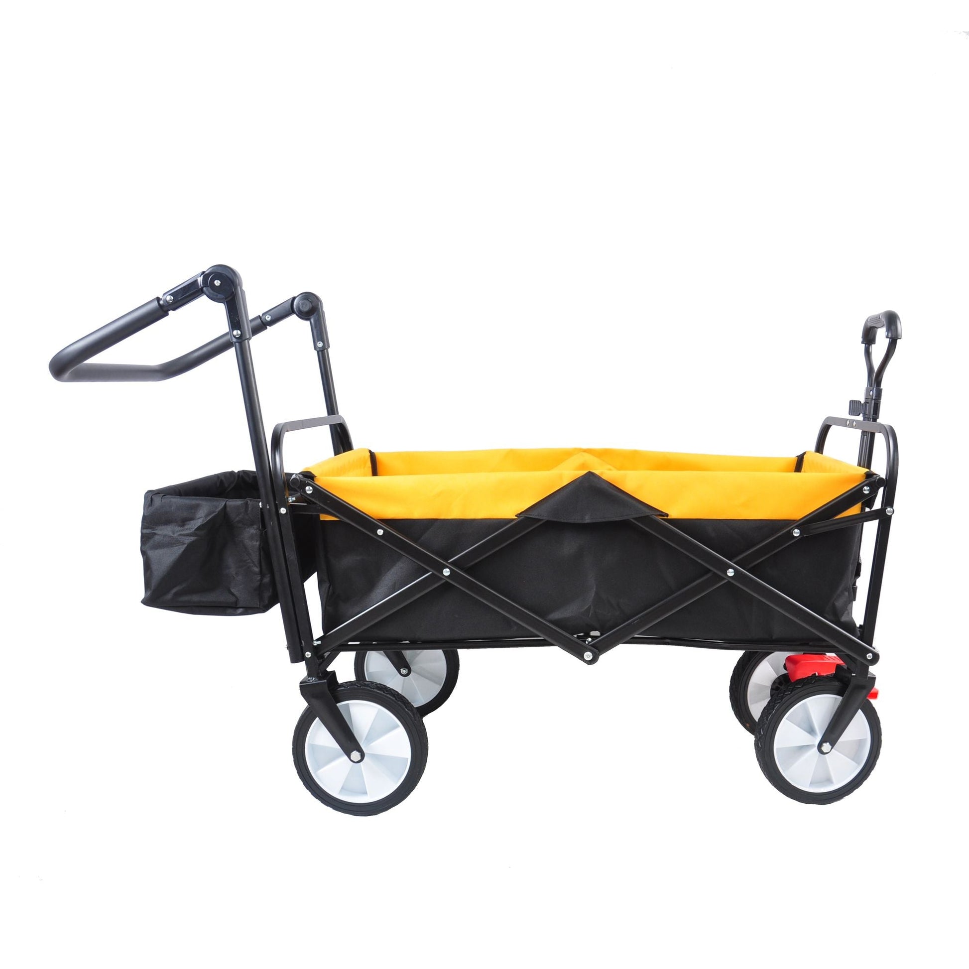 folding wagon Collapsible Outdoor Utility Wagon, Heavy Duty Folding Garden Portable Hand Cart, Drink Holder, Adjustable Handles Doba