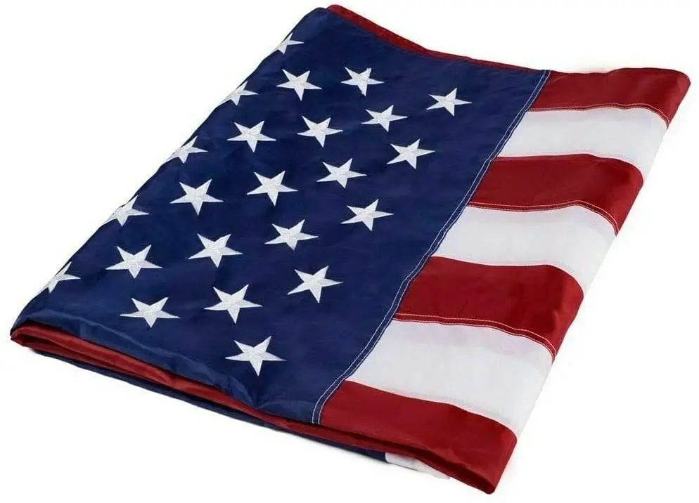 American Flag 10x15 ft 8x12 ft 6x10 ft 5x8 ft 4x6 ft 3x5 ft  2x3 ft Outdoor Heavy Duty Embroidered Stars USA Flag Sewn Stripes Fade Resistance Brass Grommets All Weather UV Active Doba