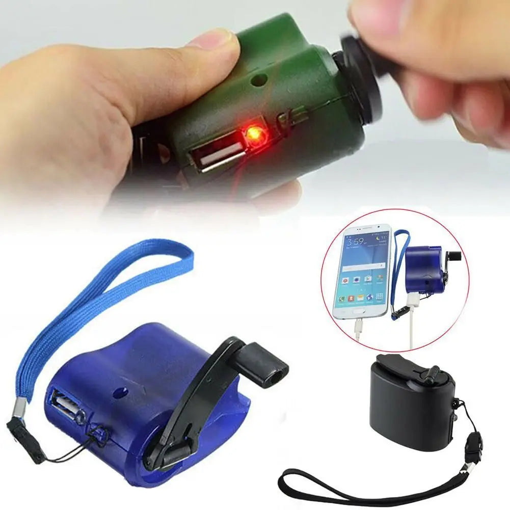 USB Hand Crank Phone Charger Manual Outdoor Hiking Camping Emergency Generator Camping Travel Charger Outdoor Survival Tools Doba