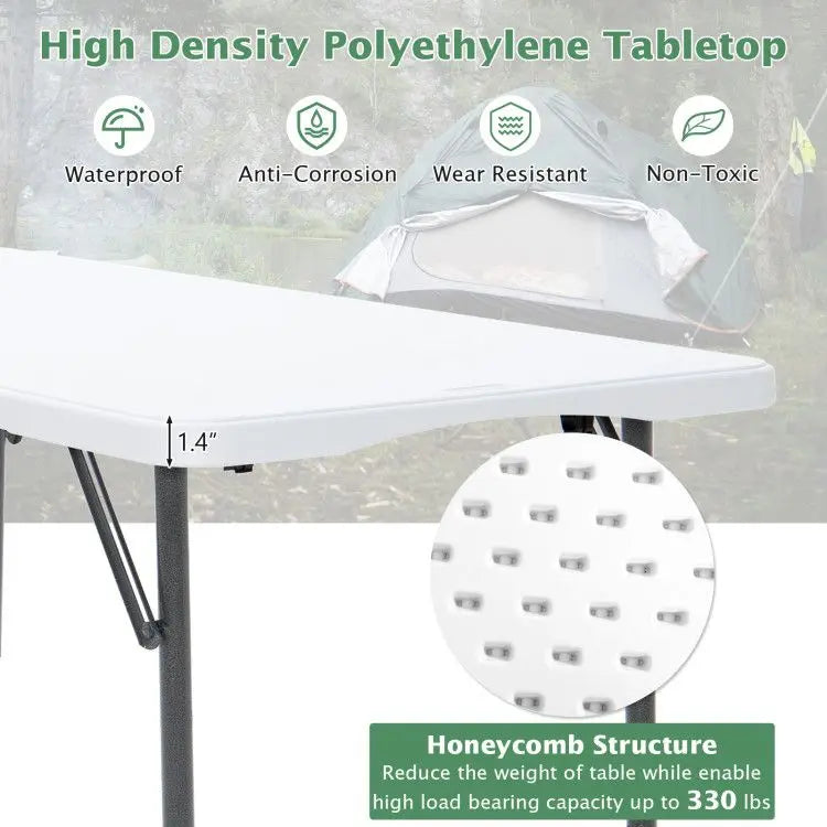 3-Level Height Adjustable Folding Table Doba