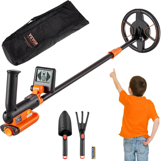 VEVOR Metal Detector for Kids, 6 Inch, 25''-37'' Adjustable Gold Detector, IP68 Waterproof Search Coil with LCD Display Advanced DSP Chip, Lightweight for Junior & Youth Detecting Gold Coin Treasure Doba