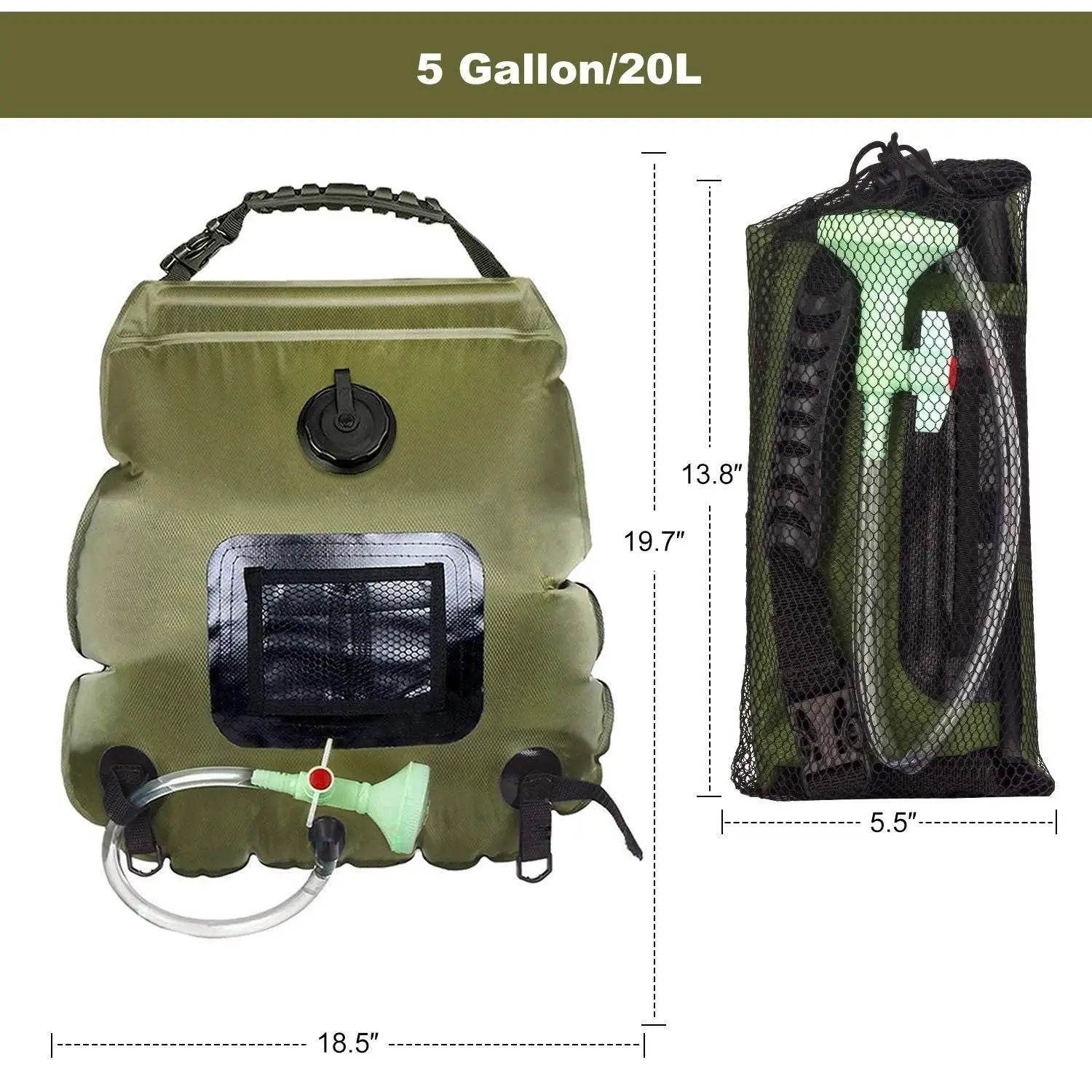 Outdoor Solar Concentrating Bath Bag Portable Shower Bag 20l Camping Shower Bath Water Bag Doba
