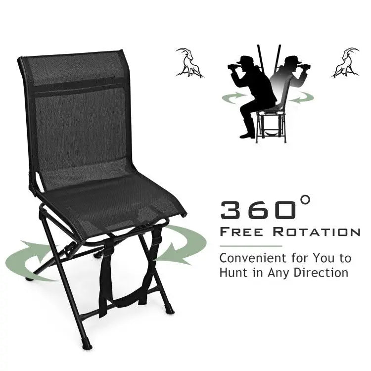 All weather Outdoor Foldable 360 Degree Swivel Chair with Iron Frame Doba