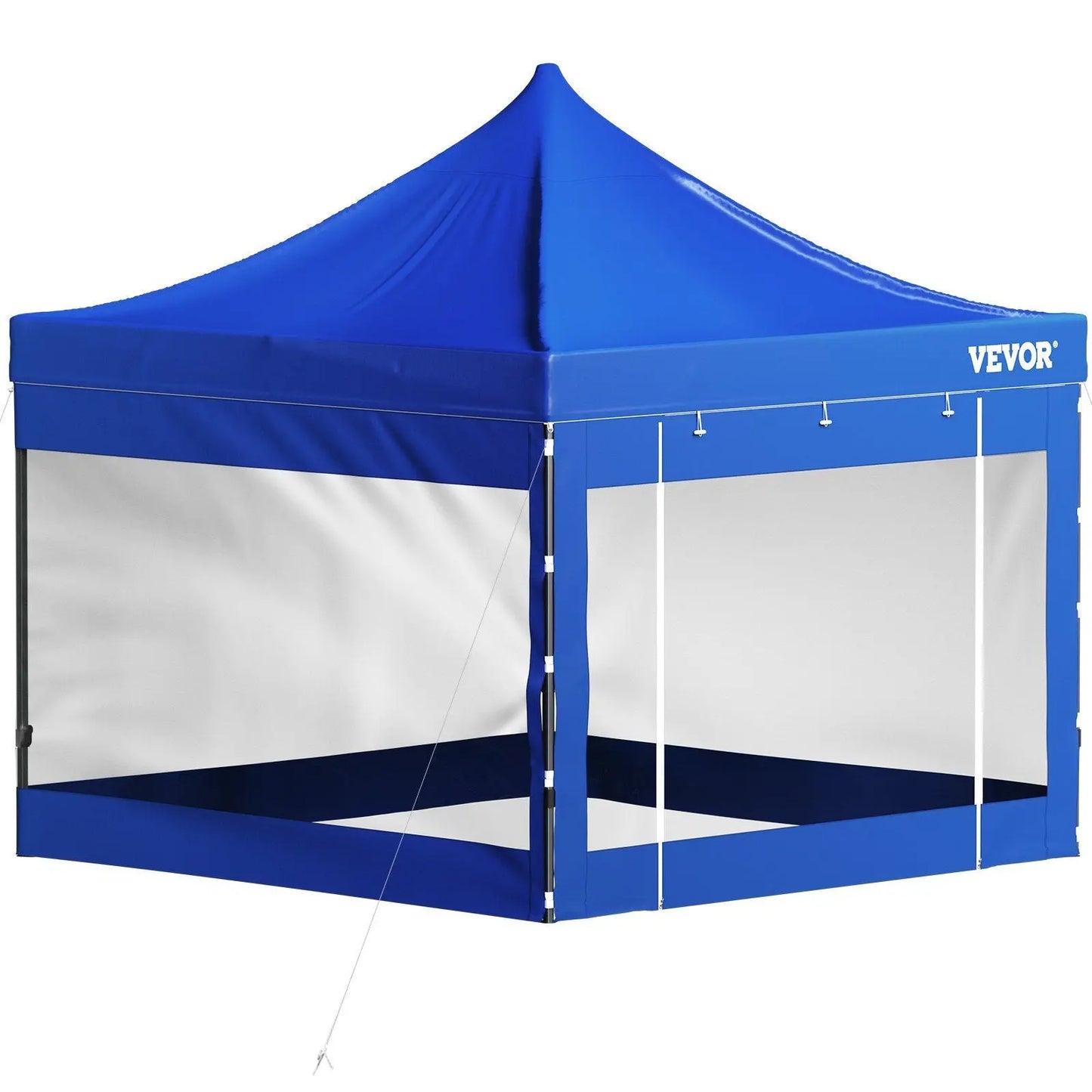VEVOR Pop Up Canopy Tent, 10 x 10 FT, Outdoor Patio Gazebo Tent with Removable Sidewalls and Wheeled Bag, UV Resistant Waterproof Instant Gazebo Shelter for Party, Garden, Backyard, Blue Doba